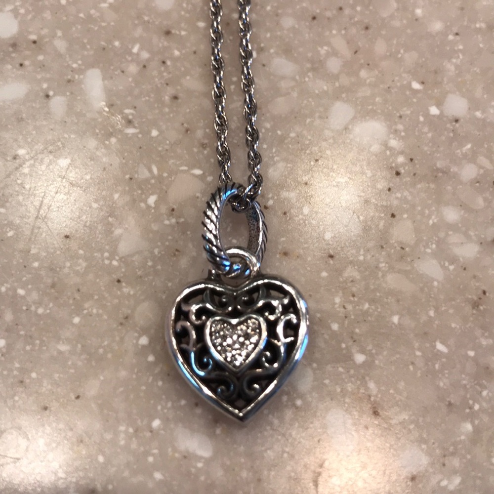 Brighton Heart Necklace 30in Silver